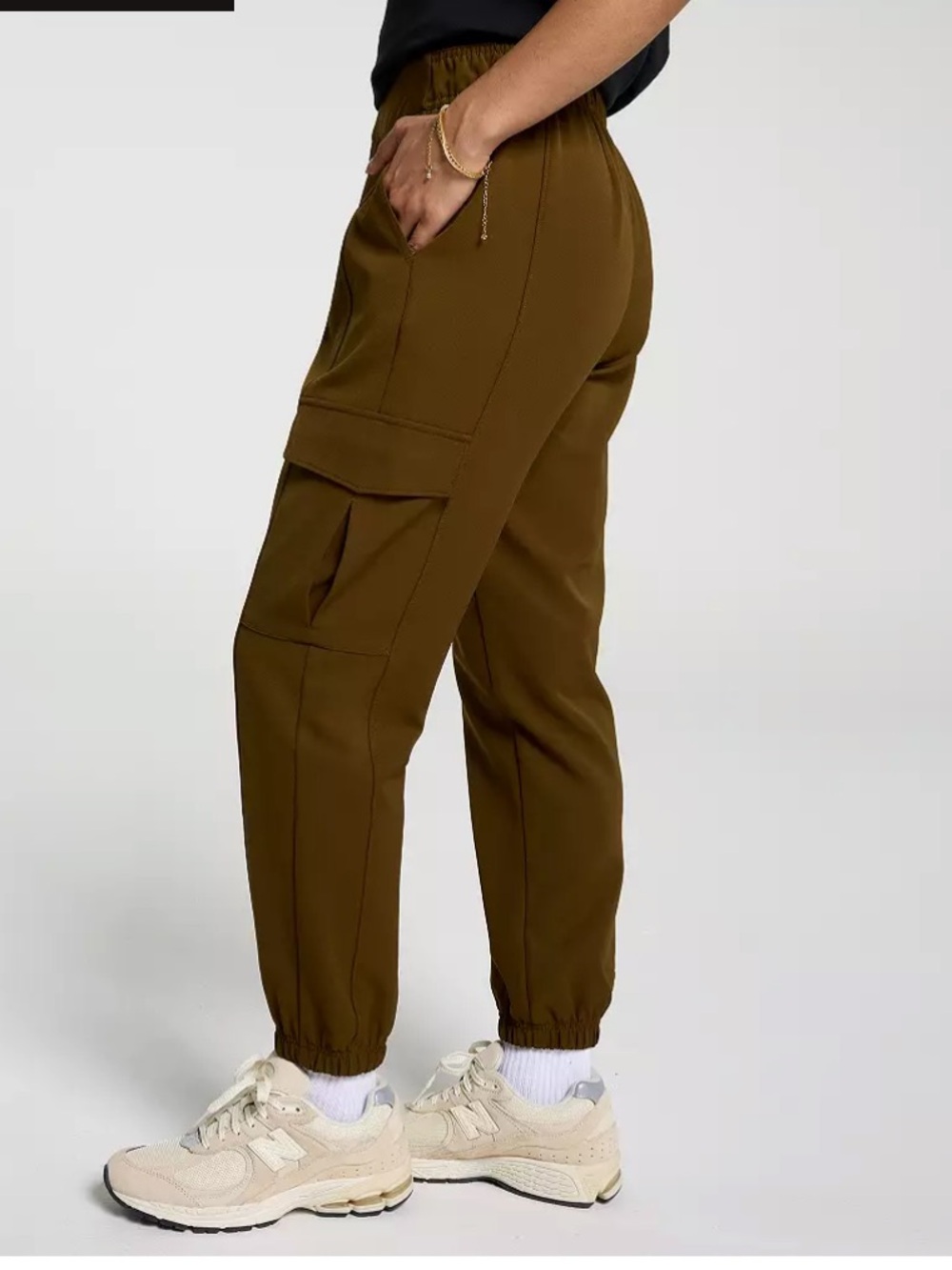 CALIA Women's Effortless High Rise Cargo Jogger Size M New Dark Khaki Olive